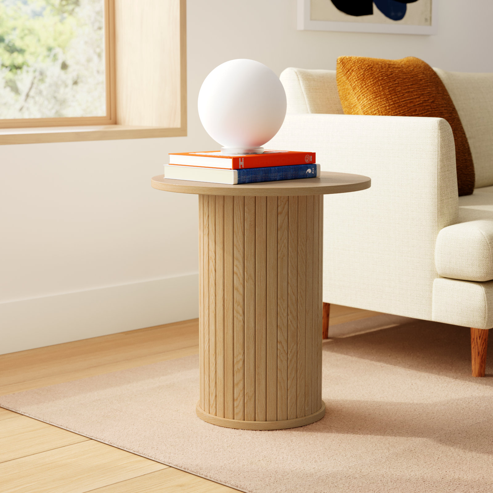 Iris Pedestal End Table